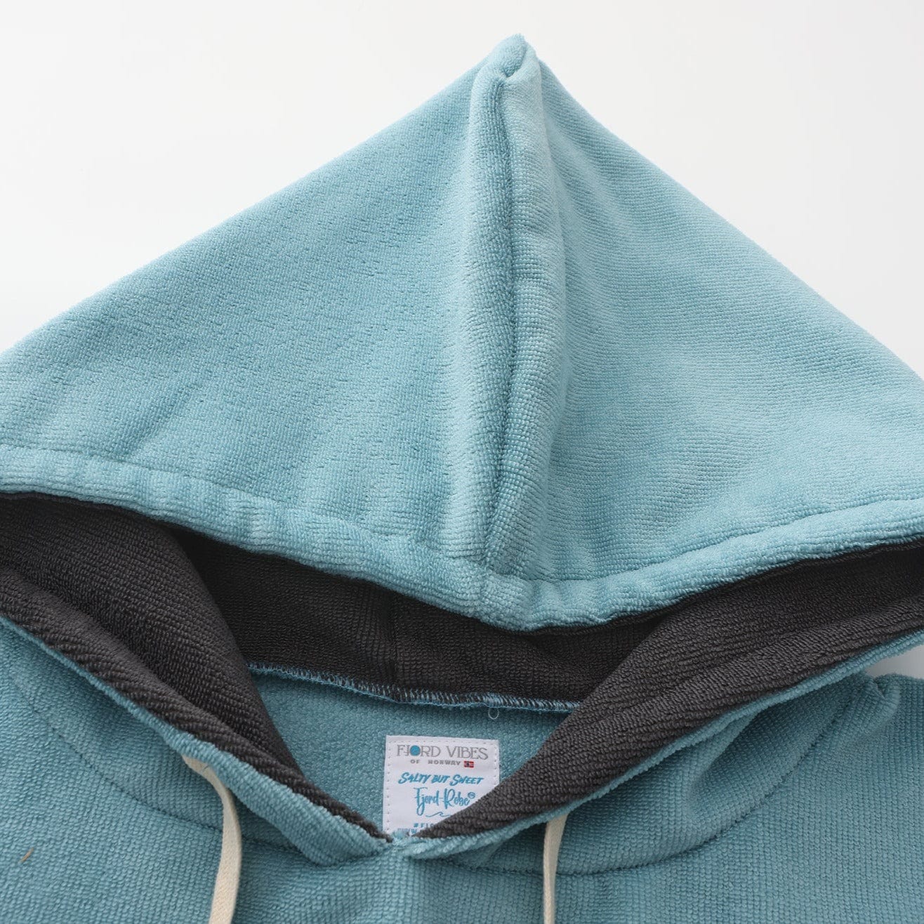 Poncho til isbading Salty but Sweet™ FjordRobe skifteponcho i miljøvennlig microfiber, FjordVibes Glacier-blå / grå - DoUdare