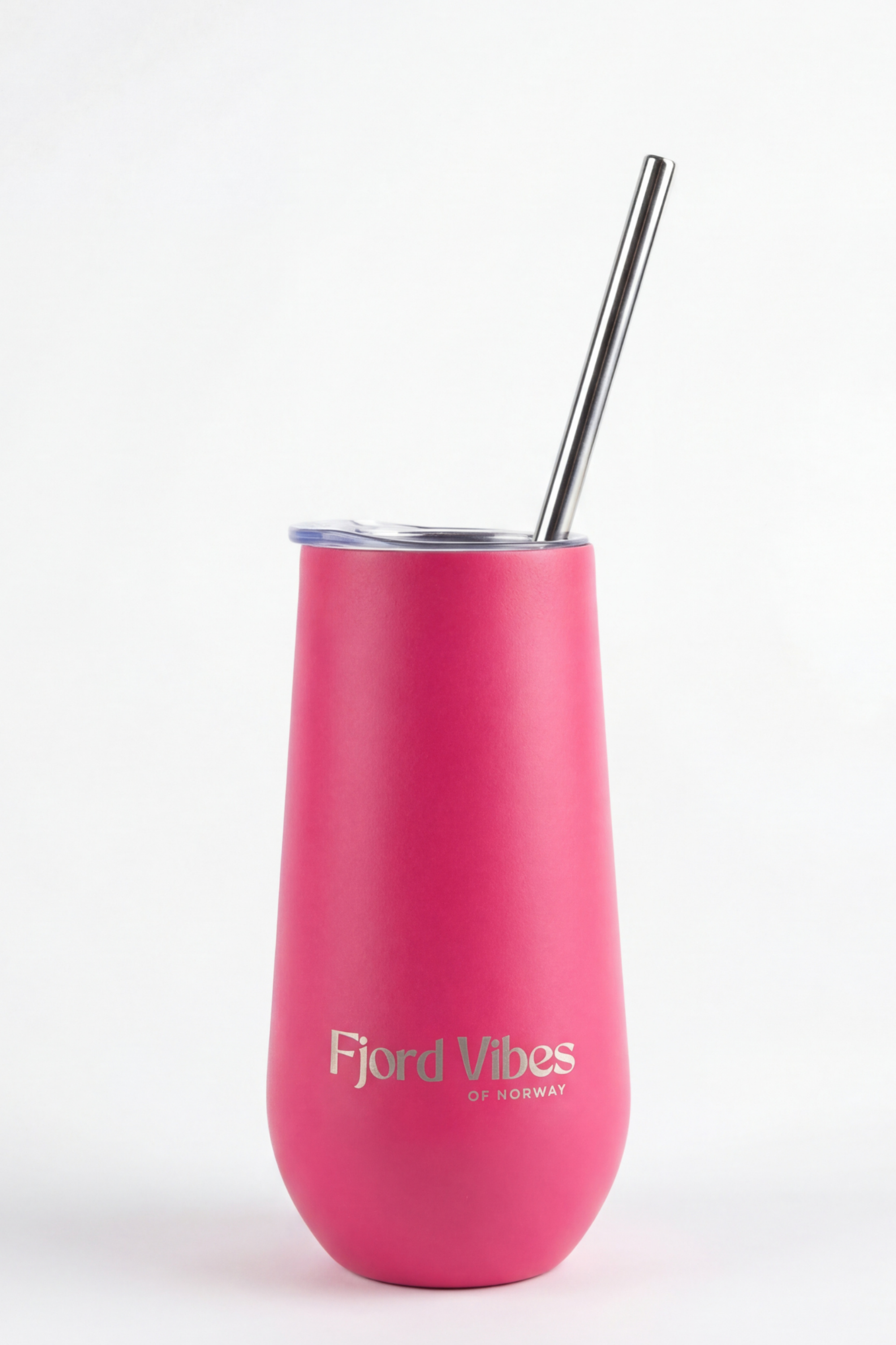 Prosecco Termokopp Rustfritt Stål - Dobbel Vegg med Lokk - Knall Rosa