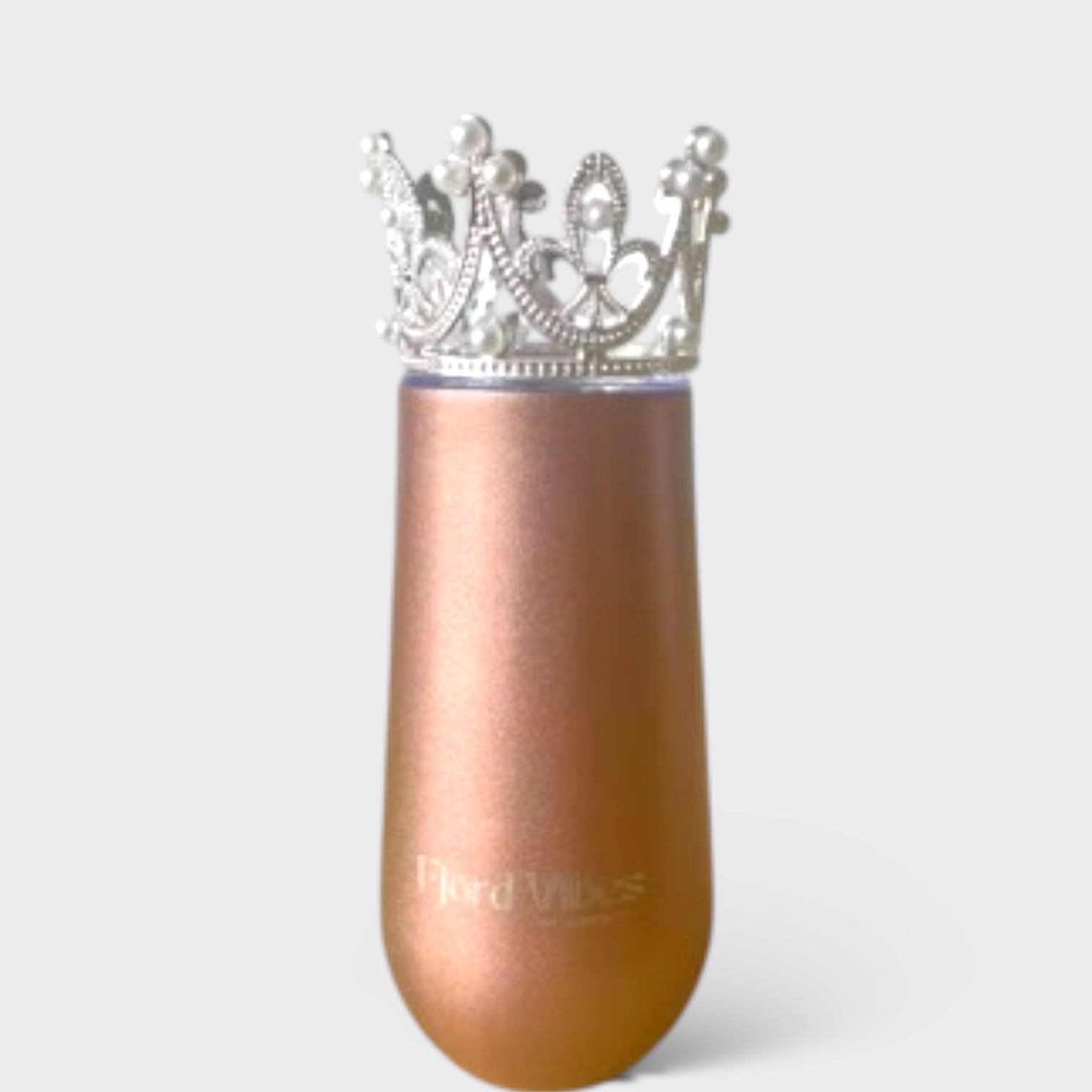 prosecco vin kopp rose med pyntekrone i sølv