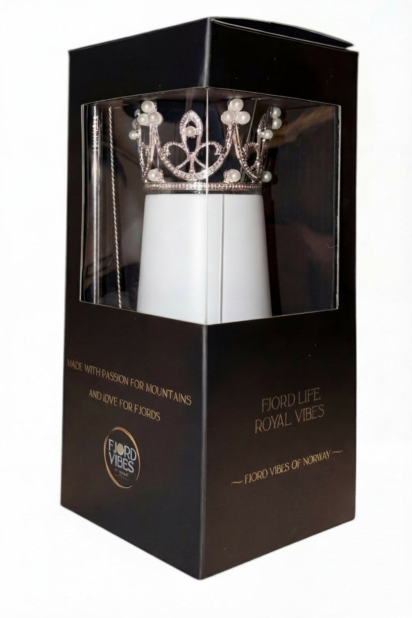 Proseccokopp termokopp med prinsessekrone i gaveeske - Hvit/Sølv