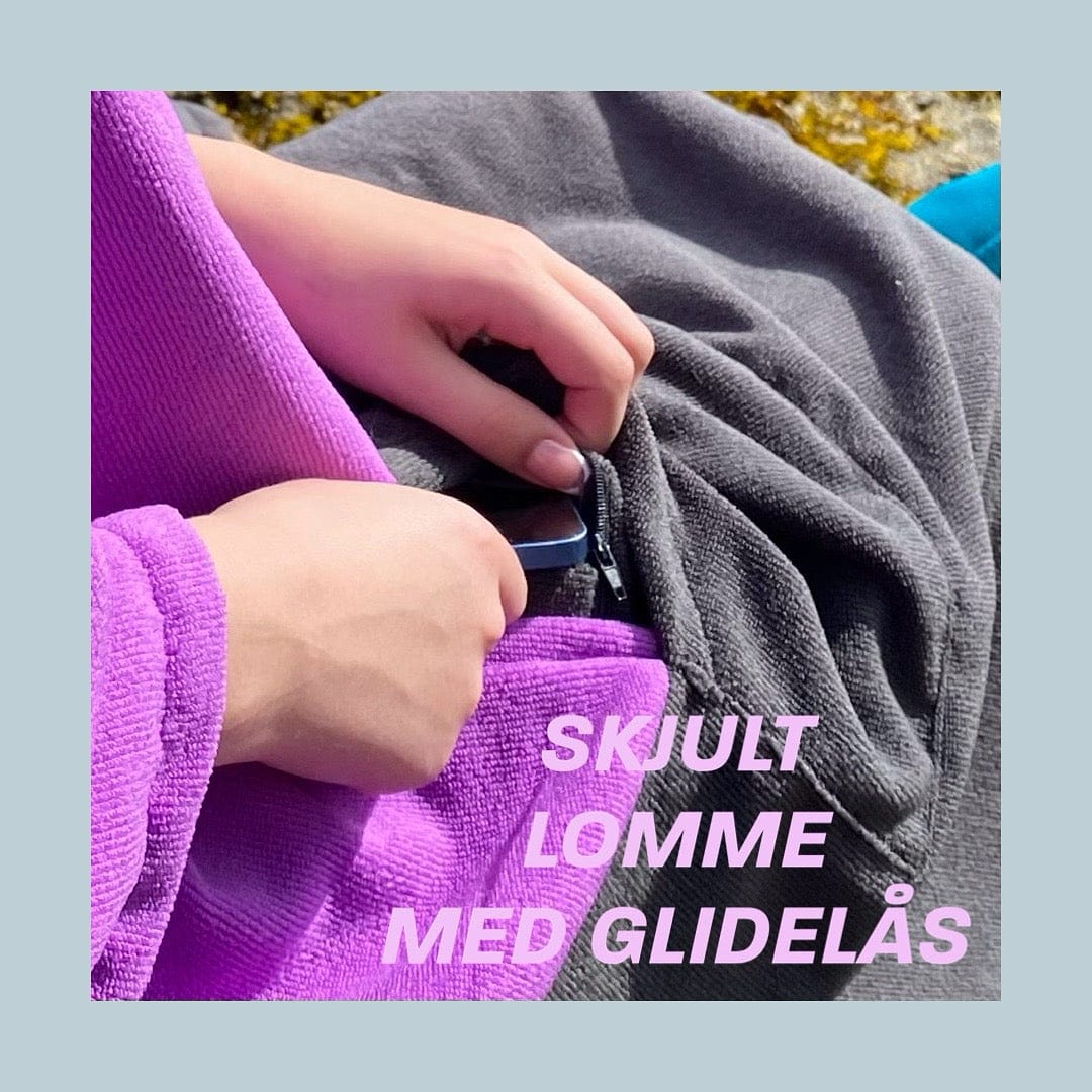 Badeponcho  til isbading Salty but Sweet™ FjordRobe skifteponcho i miljøvennlig microfiber, FjordVibes Lavendel - DoUdare