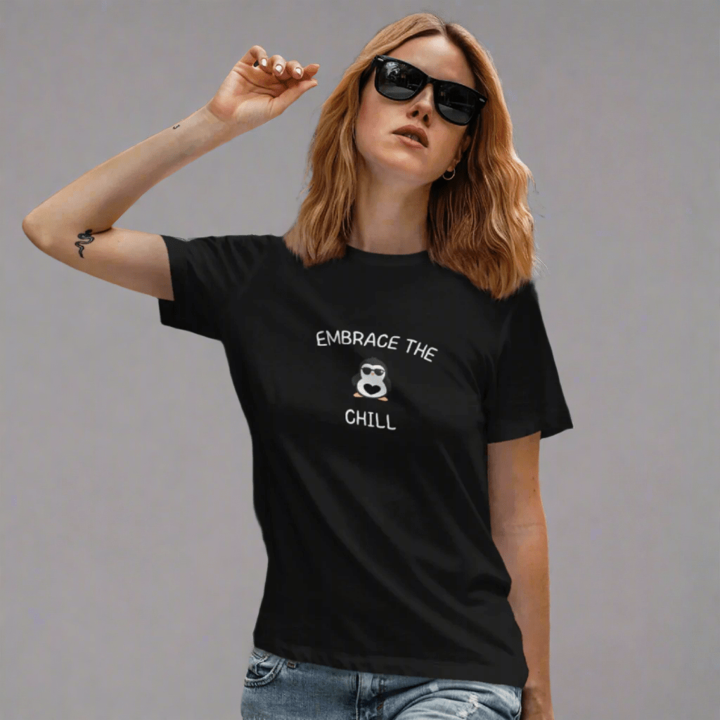 embrace the chill t-skjorte dame svart for isbadere