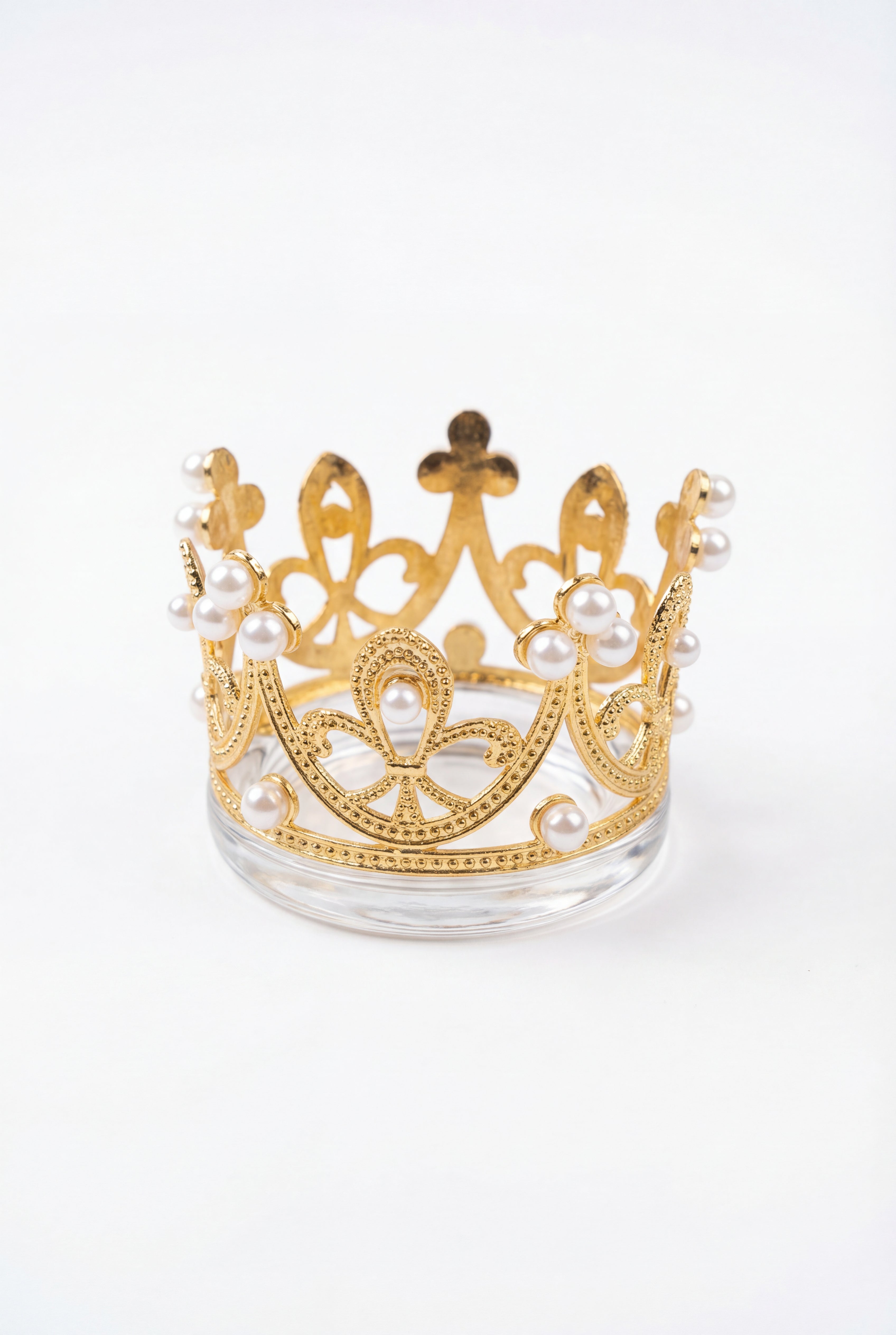 gull-farget pyntekrone til prosecco kopp  med hull til sugerør