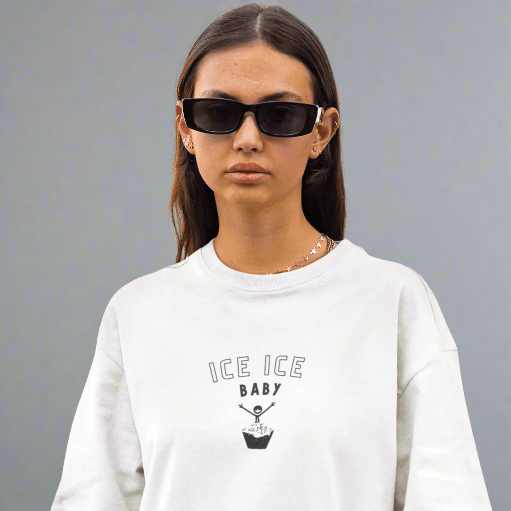 ice ice baby hvit økologisk unisex t-skjorte doudare  for isbadere
