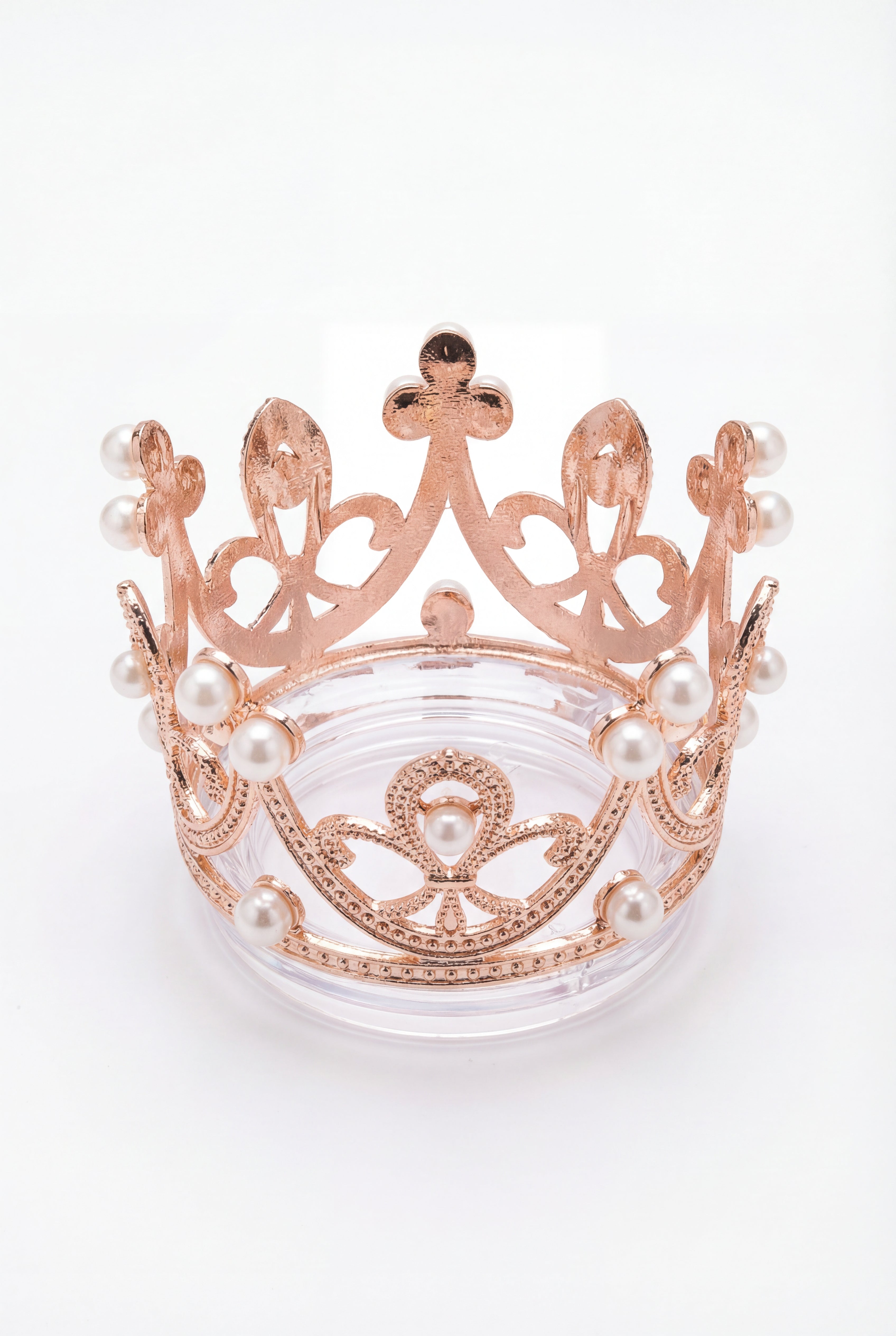 rosegull pyntekrone til prosecco kopp  med hull til sugerør